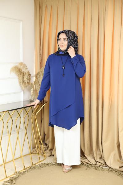 5562 kodlu indigo renk tunik