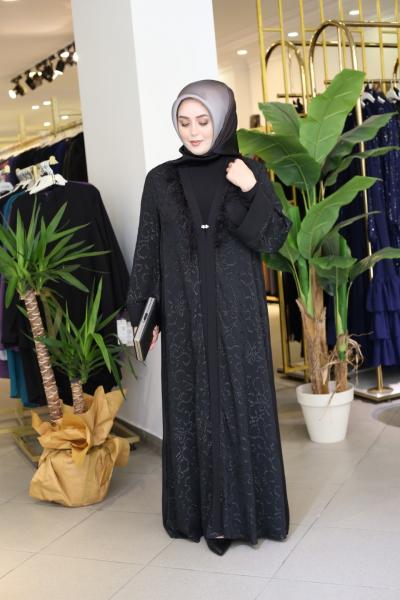 5512 kodlu siyah renk abaya