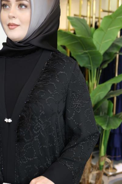 5512 kodlu siyah renk abaya